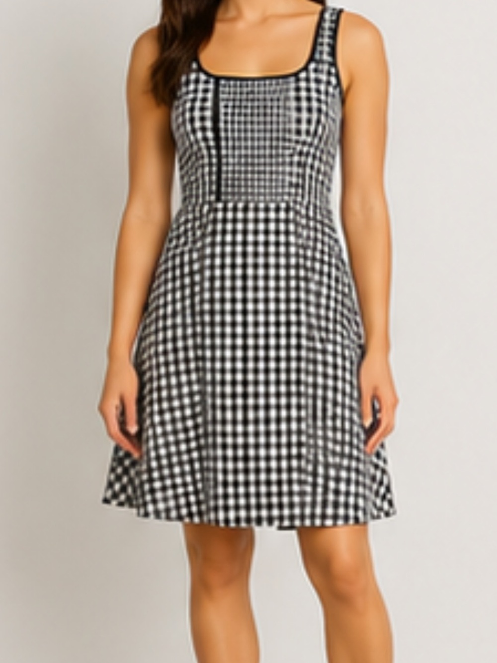 Draper James RSVP Black & White‎ Gingham Smocked Midi Dress NWT Medium